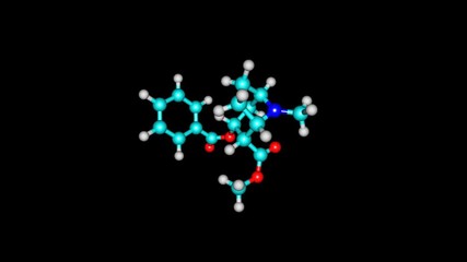 Poster - Rotating isolated cocaine drug molecule