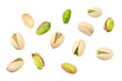 pistachio isolated on the white background. top view