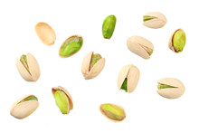 Pistachio Isolated On The White Background. Top View