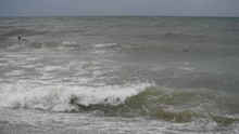 Black Sea Evening Waves Water Splash Nature 
