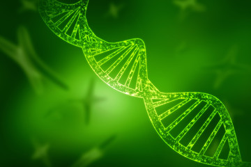 2d render of dna structure, abstract background