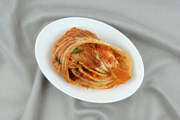 korean traditional cuisine, Kimchi on white background