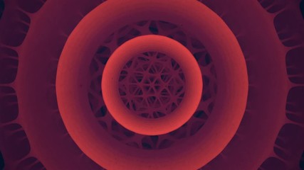 Leinwandbilder - Futuristic composition of rotation rounded shapes. Computer generated abstract animation with colored forms. Modern covers design with geometric pattern. 3d rendering. 4K, Ultra HD resolution.