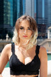 © bjphotographs - Beautiful Young Caucasian Girl with Barbell septum Nose Ring (Horseshoe Nose Ring) in Windy City at a sunny summer day.