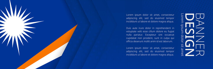 Wall Mural - Banner template with flag of Marshall Islands for advertising travel, business and other.