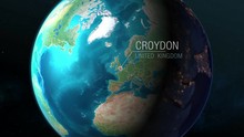 United Kingdom - Croydon - Zooming From Space To Earth