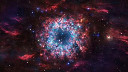 Wall Mural - helix nebula in outer space.star of the eye nebula.god's eye.