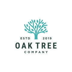 Wall Mural - oak tree logo vector icon illustration design