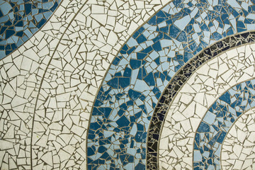 white and blue mosaic