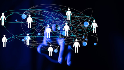 group of people talking in social network.