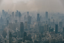 Aerial View Of Shanghai Showing Its Pollution