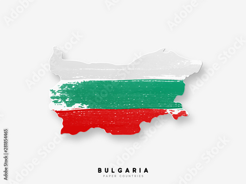 Fotografía Bulgaria detailed map with flag of country