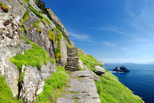 Skellig Michael Or Great Skellig, Home To The Ruined Remains Of A Christian Monastery. Inhabited By Variety Of Seabirds. UNESCO World Heritage Site, Ireland.