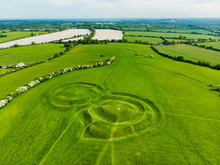 Aerial View Of The Hill Of Tara, An Archaeological Complex, Containing A Number Of Ancient Monuments Used As The Seat Of The High King Of Ireland, County Meath, Ireland