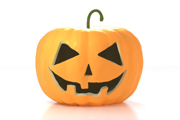 Poster - 3D Halloween pumpkin - Jack-o-Lantern on white background