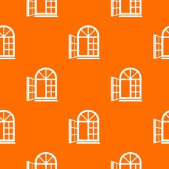 Sticker - Window frame pattern vector orange for any web design best