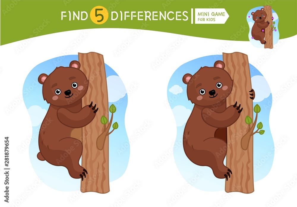 Find differences. Educational game for children. Cartoon vector ...