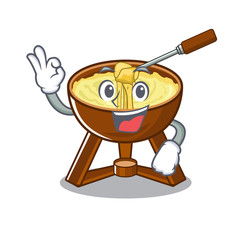 Sticker - Okay cheese fondue with in mascot shape