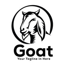 Circle Head Goat Front View Drawing Art Logo Design Inspiration