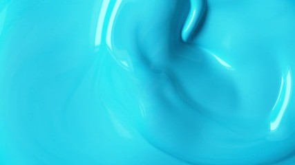 Poster - Super slow motion of mixing blue paint. Abstract background. Filmed on high speed cinema camera, 1000 fps.