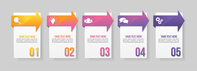 Wall Mural - vector infographic design template with options steps and marketing icons can be used for info graph