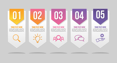Wall Mural - vector infographic design template with options steps and marketing icons can be used for info graph