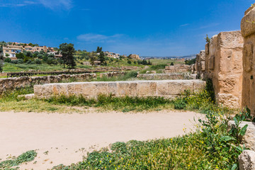 Wall Mural - The ruins of Jerash  in Jordan are the best preserved city of the early Greco-Roman era, it is the largest acropolis of East Asia. The Hippodrome