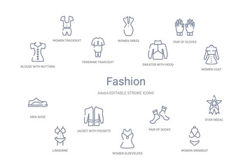 Wall Mural - fashion concept 14 outline icons