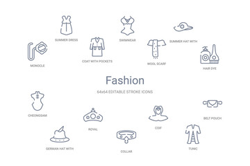 Canvas Print - fashion concept 14 outline icons