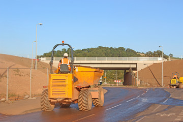 Wall Mural - Dump truck on a road construction site