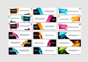 Wall Mural - Bundle of 18 Vector abstract design banner web template.