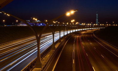 Saint-Peterburg night highway