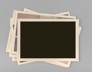 stack of blank vintage photos