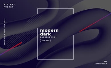 Wall Mural - dark banner of fluid loop background