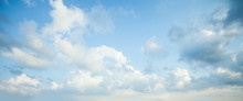 Blue Sky Clouds Background. Beautiful Landscape With Clouds On Sky
