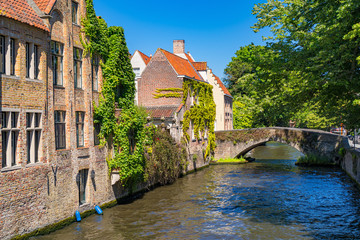 Wall Mural - Beautiful city Bruges (Brugge) old town in Belgium, Europe