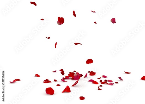 Rose petals fall beautifully on the floor © injenerker