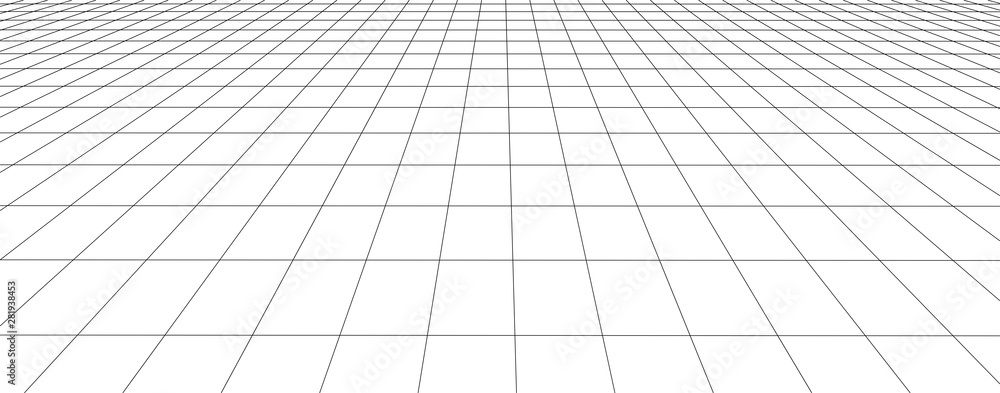 Perspective grid background. Abstract vector wireframe landscape ...