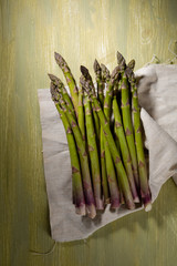 Wall Mural - Fresh  green organic asparagus from above