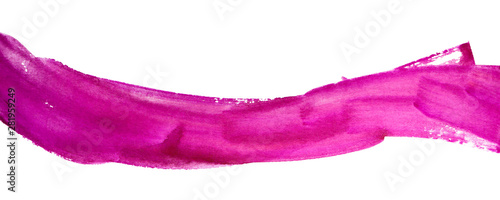 Fotografía Watercolor pink strip with paper texture, watercolor hand drawing multilayer