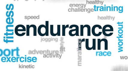 Poster - Endurance run animated word cloud. Kinetic typography.