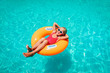 © nadezhda1906 - cute little girl have fun at the pool, child relax in floatie