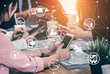 © InfiniteFlow - E-learning and Online Education for Student and University Concept. Graphic interface showing technology of digital training course for people to do remote learning from anywhere.