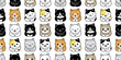 © CNuisin - cat seamless pattern vector kitten breed scarf isolated repeat wallpaper tile background cartoon doodle illustration design