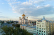 aerial view of the Christ the Savior Cathedral in Moscow