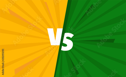 Fotografía Yellow vs green teams versus battle screen