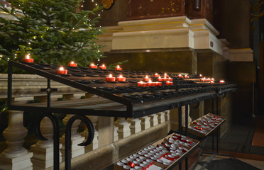 Interior of St. Stephen's Basilica (Szent Istvan Bazilika) in Budapest on December 29, 2017.