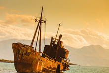 The Famous Shipwreck Near Gythio Greece