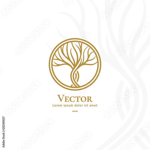 Golden Tree Logo In A Circle Frame Abstract And Modern Illustration Isolated Vector Great For Emblem Monogram Invitation Flyer Menu Brochure Background Or Any Desired Idea Stock Vector Adobe Stock Golden Tree Logo In A Circle Frame Abstract And Modern Illustration Isolated Vector Great For Emblem Monogram Invitation Flyer Menu Brochure Background Or Any Desired Idea Stock Vector Adobe Stock