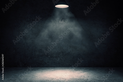 Dark concrete interior